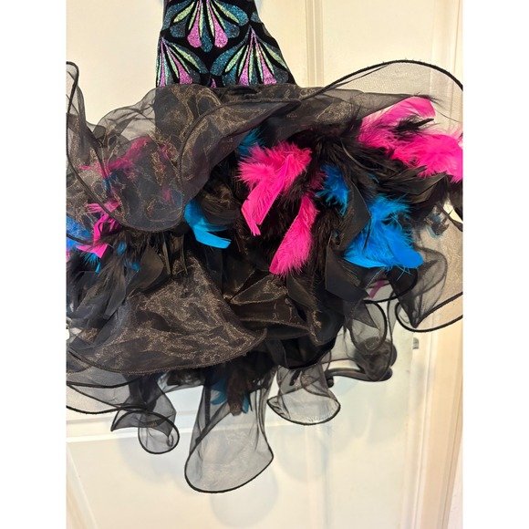 Kids Performance Dance Costume Marcia Active Wear Leotard Tutu Feathers M - Picture 6 of 10